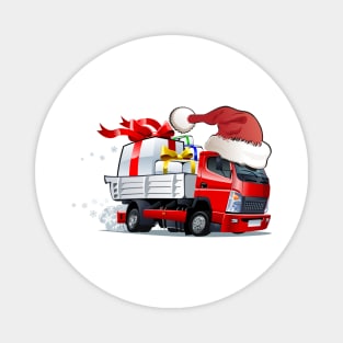 Cartoon christmas truck Magnet